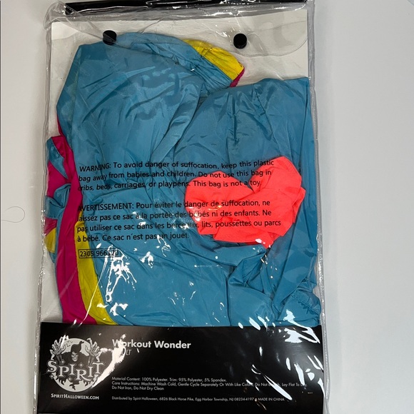 🎃NWT 1980’S WORKOUT WONDER COSTUME SIZE ADULT MD/LG 10-16 - Picture 5 of 16